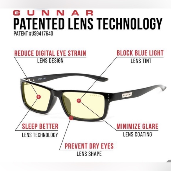 NIB GUNNER Riot Blue Light Amber Light Computer Gaming Glasses in Onyx 100% UV - Picture 2 of 12